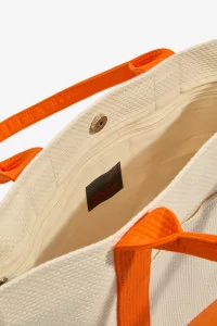 Sasicco OBI Sashiko Cotton Tote Bag - Orange | Centre Commercial